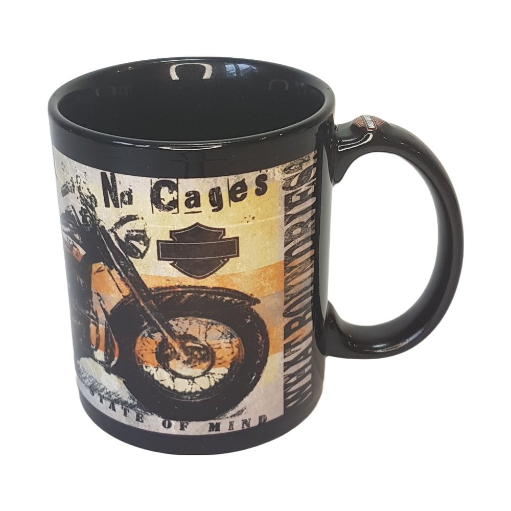 Vintage 2010 HARLEY-DAVIDSON Mug Teacup Licenced Mug Black Motorcycle Motorbike